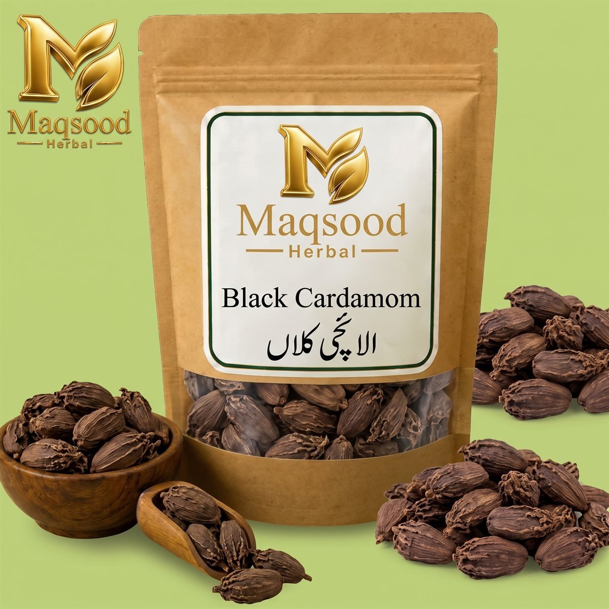 Black Cardamom (Bari Elaichi) by Maqsood Herbal